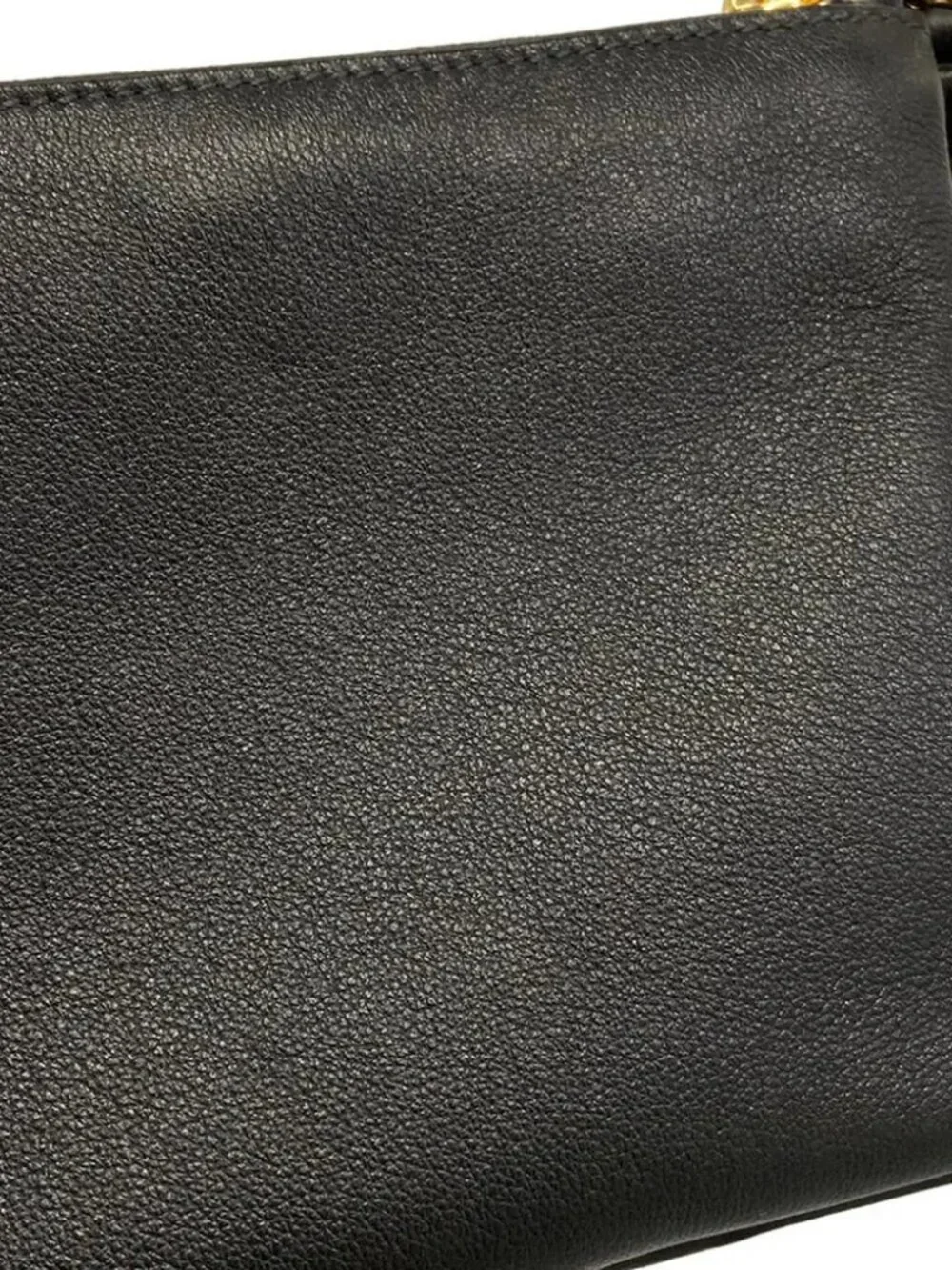 PRADA 1BC238 Black soft grain leather Shoulder Bag